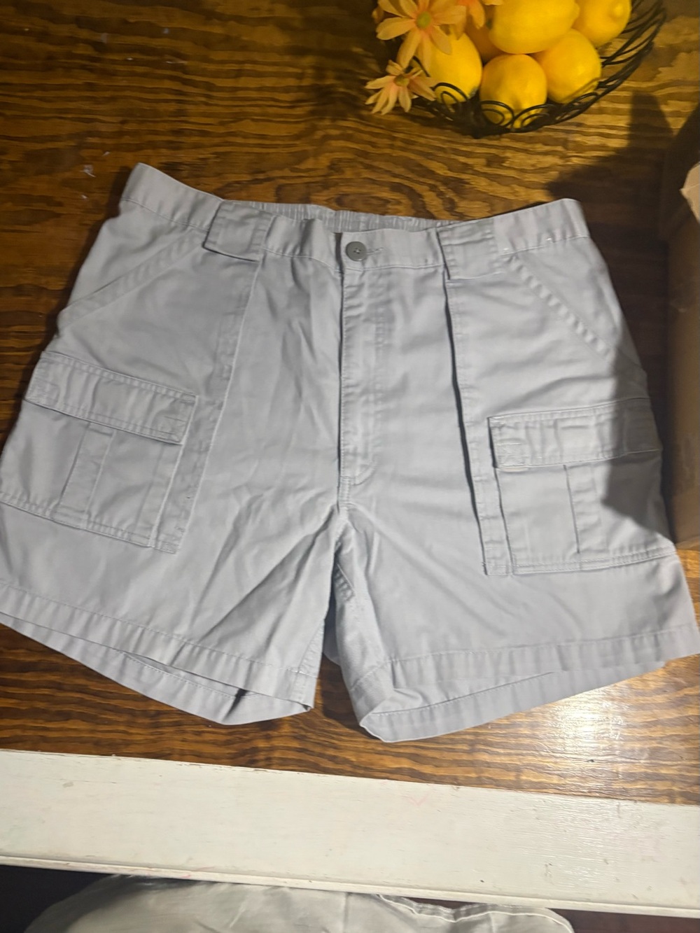 3 Pair Men's Light Gray Cargo Shorts - Classic Pocket Design size 40